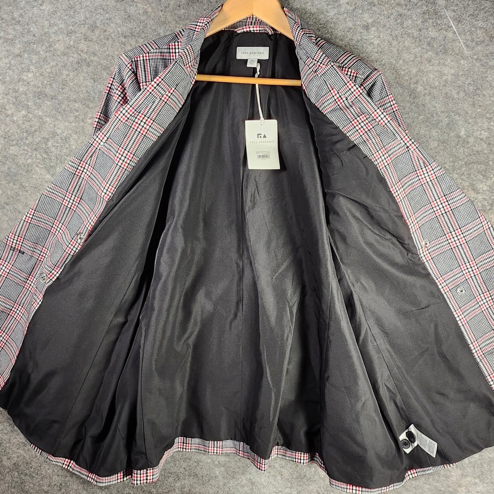 Free Assembly Women Plaid Double Breasted Blazer Jacket Multi Color Size XXL New - Picture 9 of 16